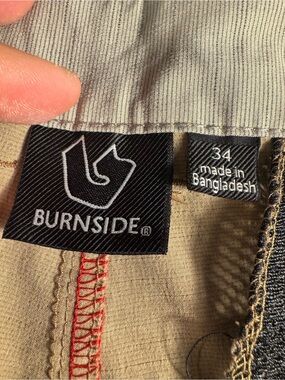 Burnside Beige/Tan Casual Pants with Branded Waist Label